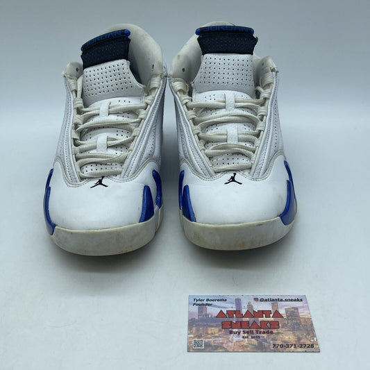 Size 9 - Air Jordan 14 Retro Hyper Royal Blue Black White Leather (487471-104)