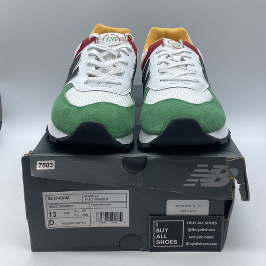 Size 13 - New Balance 574 Rugged White Varsity Green (ML574DRM)