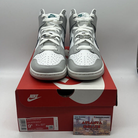 Size 9.5 - Wmns Nike Dunk High FLS Brand New Og All White Grey