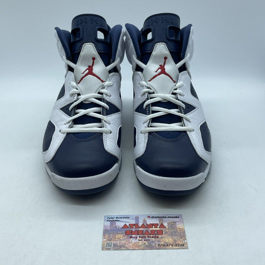 Size 10 - Air Jordan 6 Retro 2024 Olympic Blue White Leather (CT8529-164)