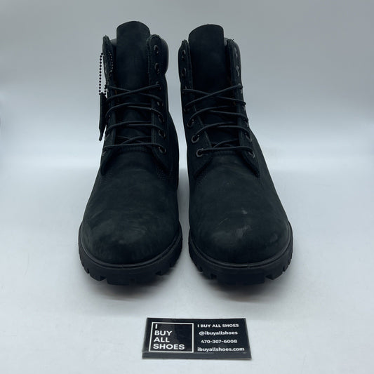 Size 10 - TIMBERLAND 6” Premium Boot Black Nubuck Suede Leather (10073)