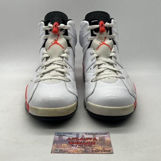 Size 12 - Air Jordan 6 Retro White Infrared 2014 White Black (384664-123)