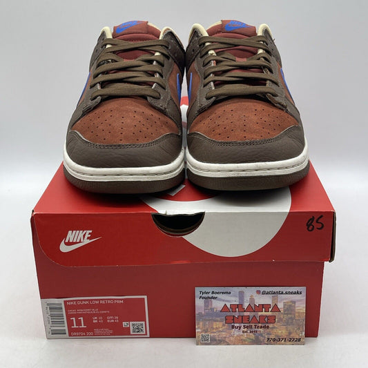 Size 11 - Nike Dunk Premium Low Mars Stone Blue Brown White Suede (DR9704-200)