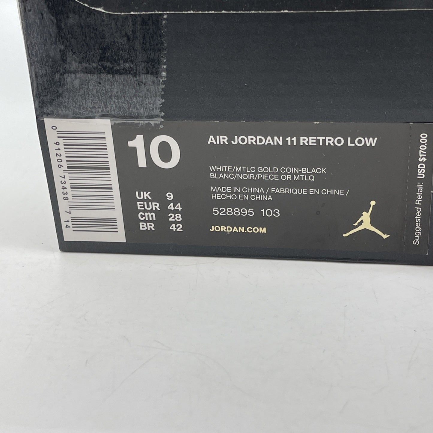 Size 10 - Air Jordan 11 Retro Low Closing Ceremony Gold White (528895-103)
