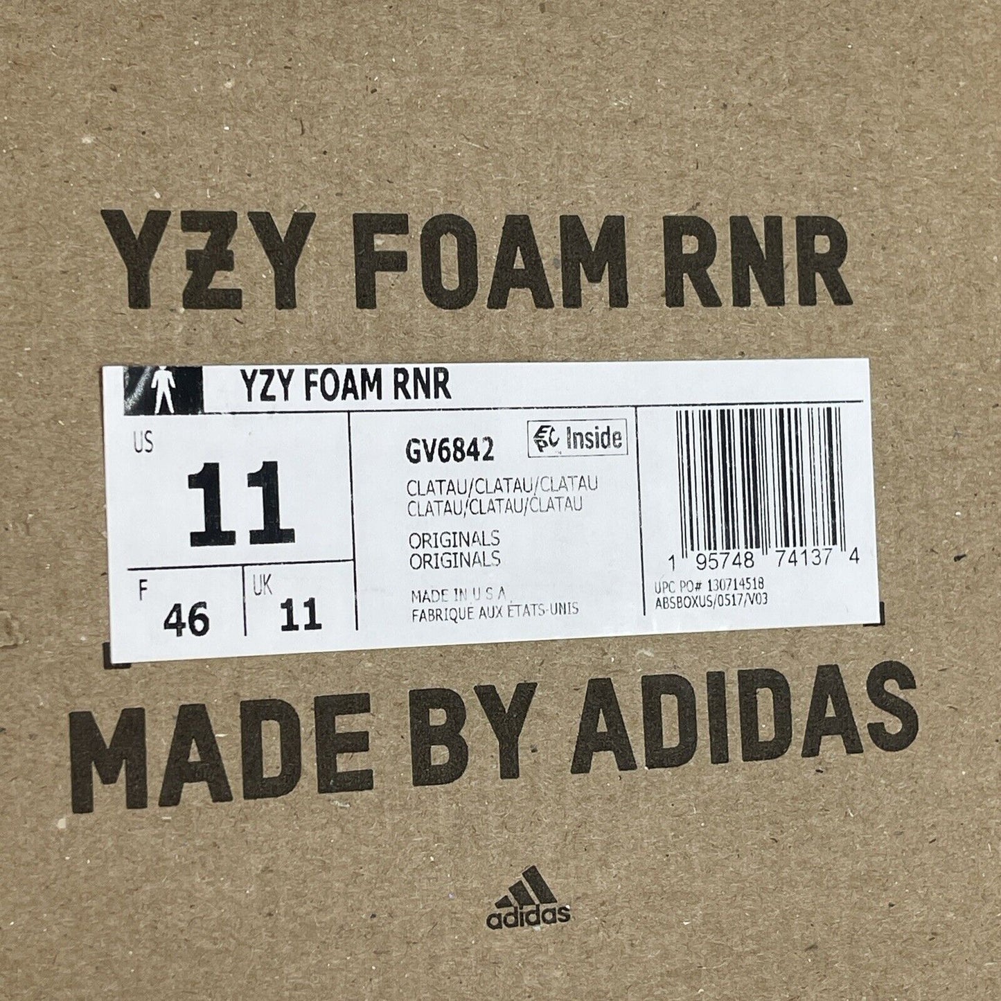 Size 11 - adidas Yeezy Foam RNNR Ochre Brown Leather (GV6842)
