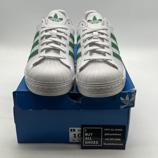 Size 10 - adidas Superstar White Green (IE9047)