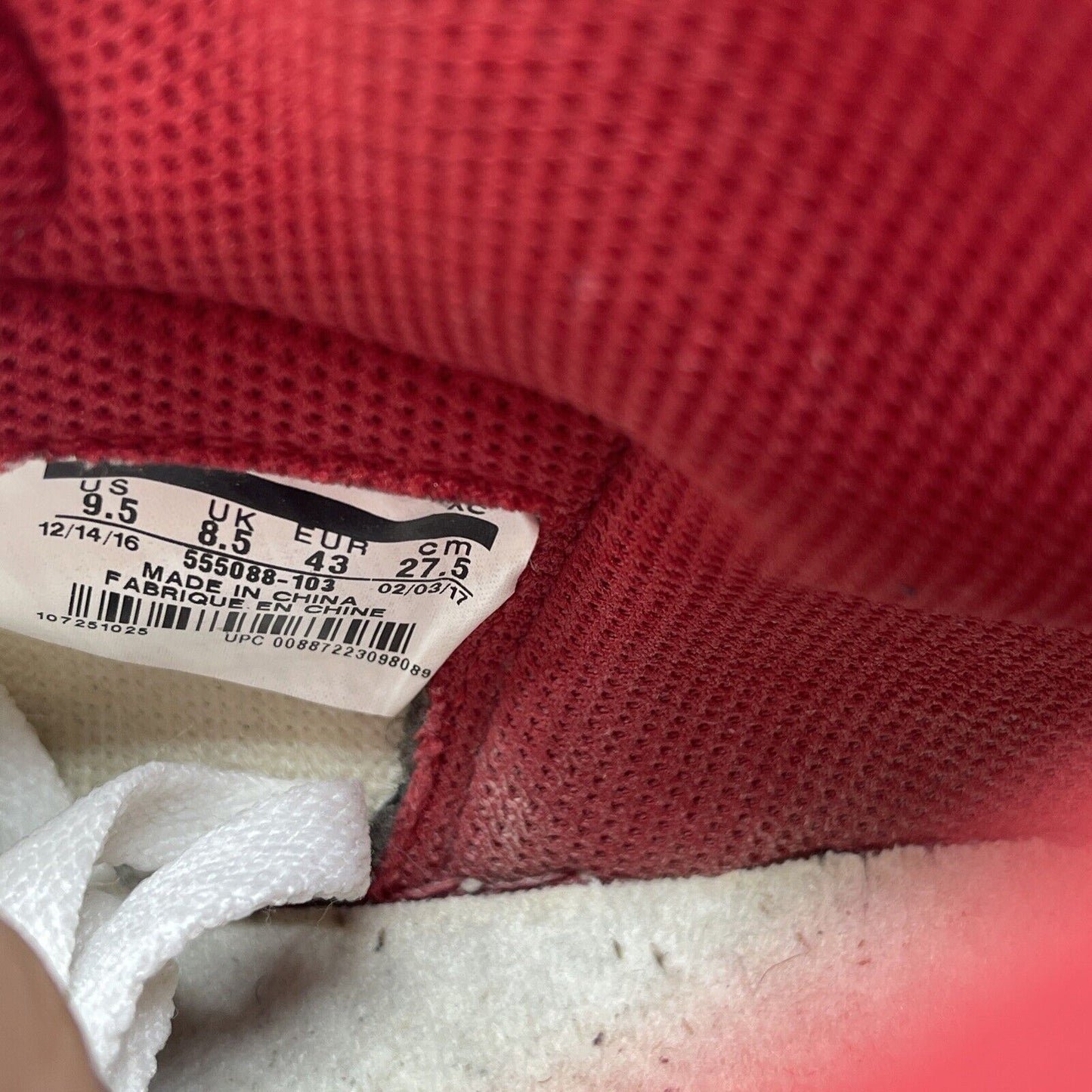 Size 9.5 - Air Jordan 1 Retro OG High Metallic Red White Leather (555088-103)