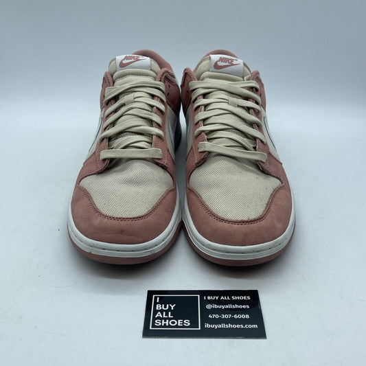 Size 12 - Nike Dunk Premium Low Red Stardust Pink White Suede (FB8895-601)