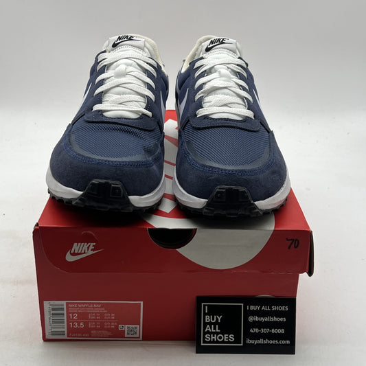 Size 12 - Nike Waffle NAV Shoes Casual Navy Blue White (FJ4195-400)
