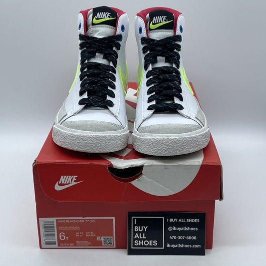 Size 6Y - Nike Blazer Mid 77 Hyper Royal Volt Grey Suede Leather (DV2234-100)