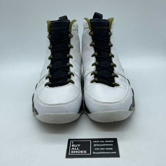 Size 12.5 - Air Jordan 9 Retro Statue White Green Leather (302370-109)