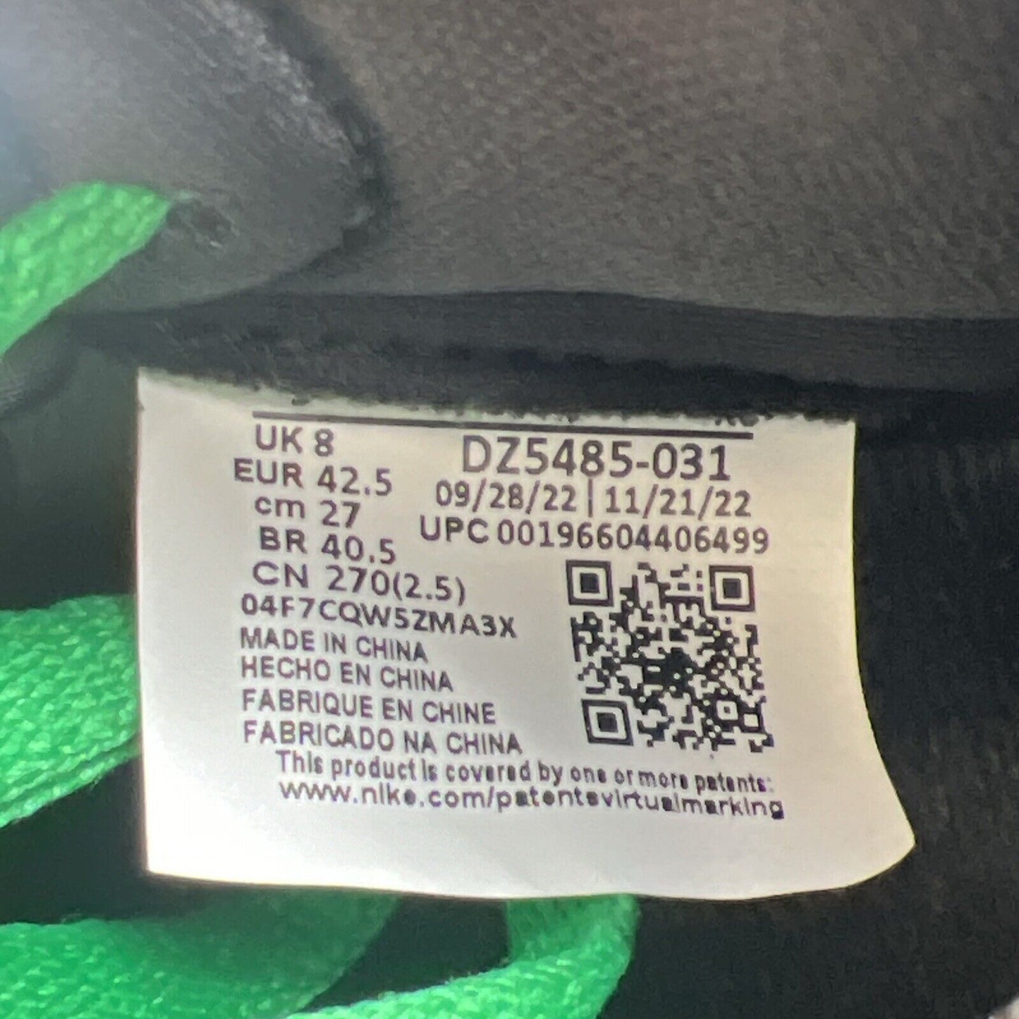 Size 9.5 - Air Jordan 1 Retro OG High Lucky Green Black White (DZ5485-031)
