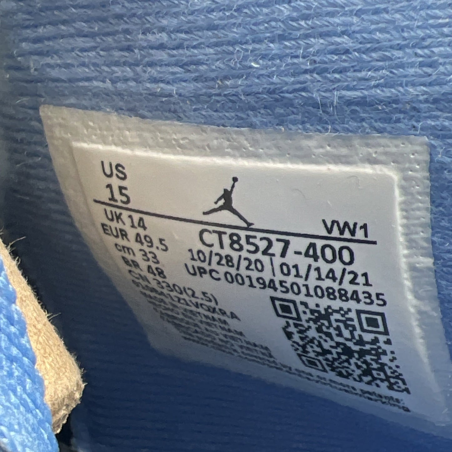 Size 15 - Air Jordan 4 Retro Mid University Blue (CT8527-400)