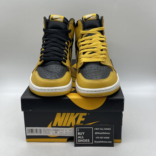 Size 9.5 - Jordan 1 Retro OG High Pollen Yellow Black Leather (555088-701)