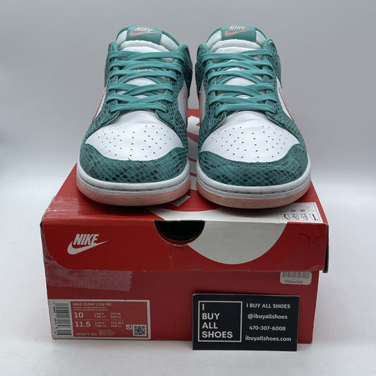 Size 10 - Nike Dunk Low Washed Teal Snakeskin Suede Leather (DR8577-300)