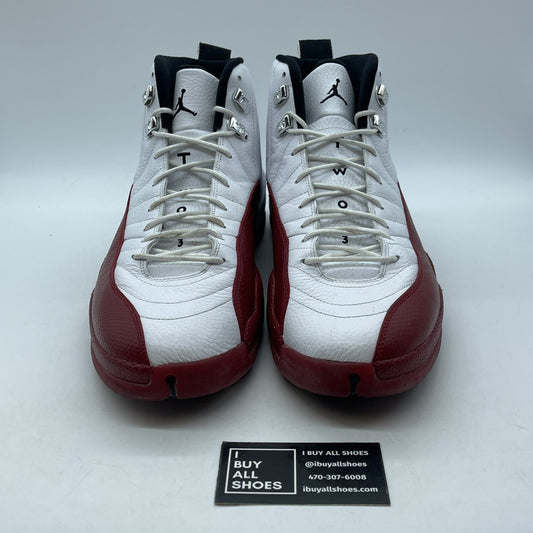 Size 13 - Air Jordan 12 Retro 2009 Cherry Red White Black Leather (130690-110)