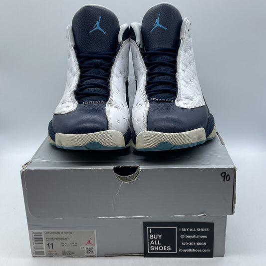 Size 11 - Jordan 13 Retro Obsidian Blue Suede White Leather (414571-144)