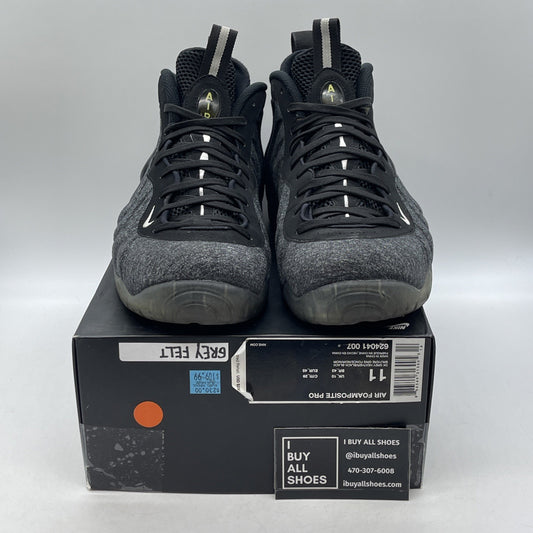 Size 11 - Nike Air Foamposite Pro Wool Fleece Grey Black Suede (624041-007)