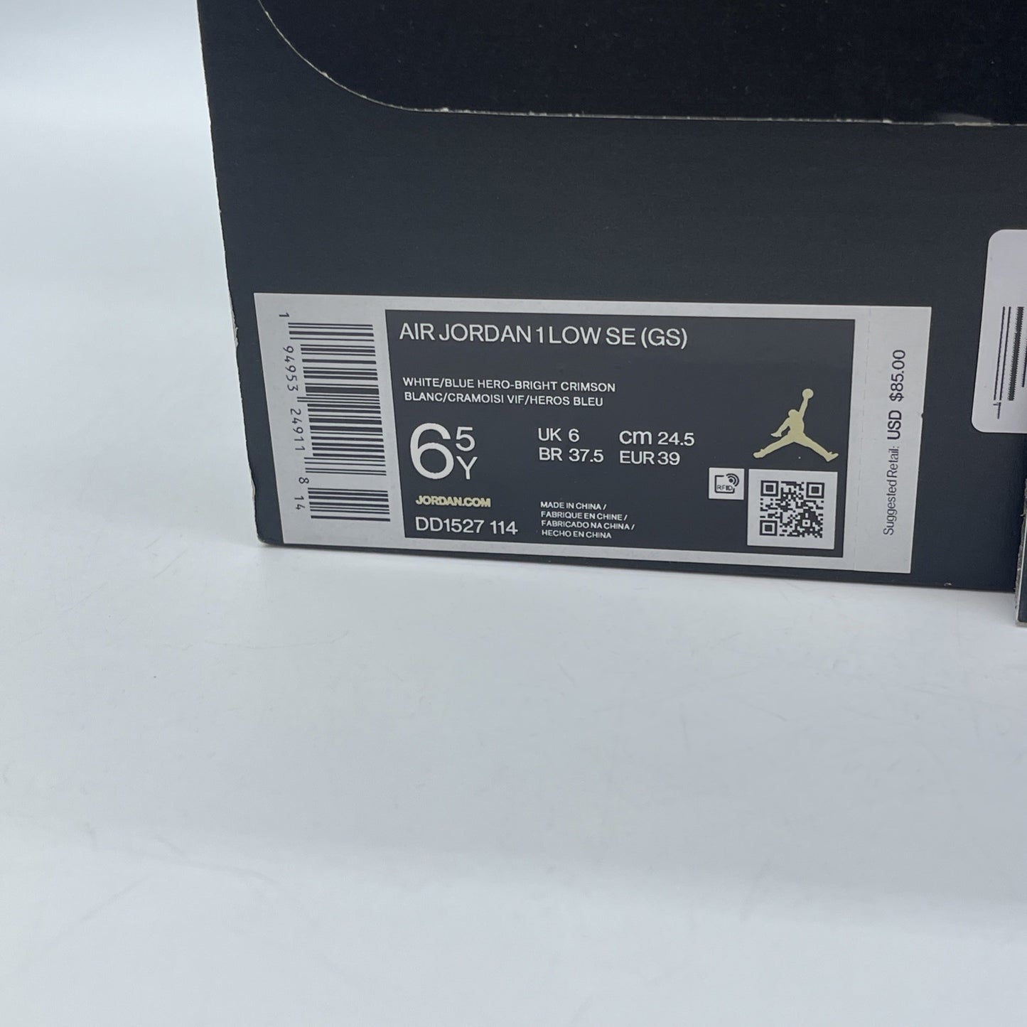 Size 6.5Y (GS) - Jordan 1 SE Mid Take Flight White Leather (DD1527-114)