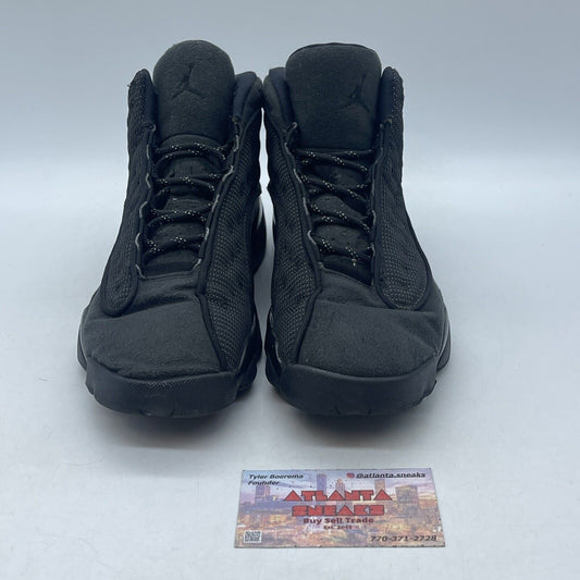 Size 7Y - Nike Air Jordan 13 Retro Black Cat Leather Suede (884129-011)