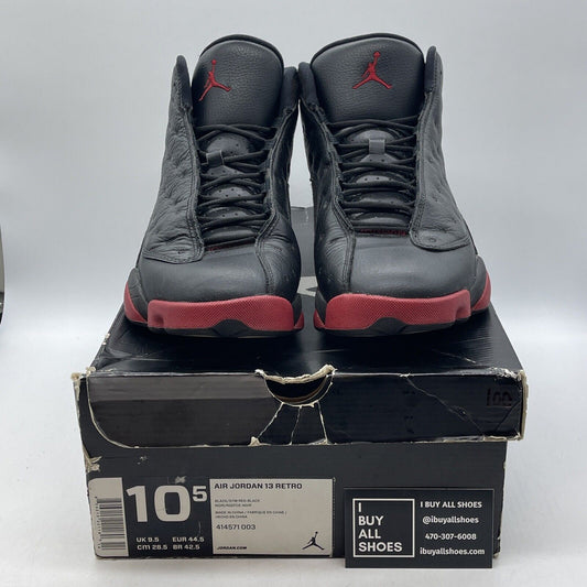 Size 10.5 - Air Jordan 13 Retro Dirty Bred Red Black Suede Leather (414571-003)