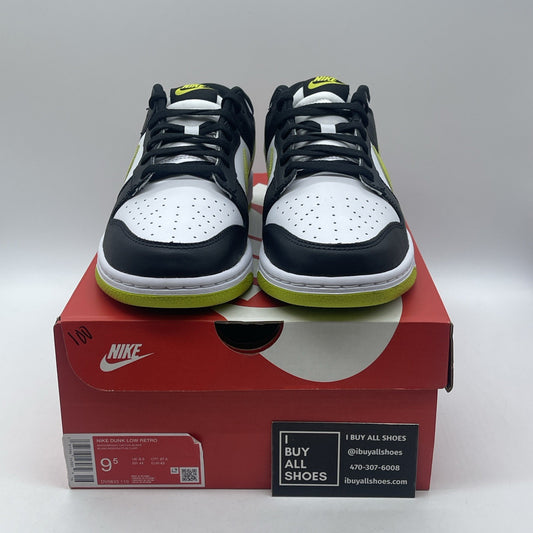 Size 9.5 - Nike Dunk Low Black Bright Cactus Black White Leather (DV0833-110)