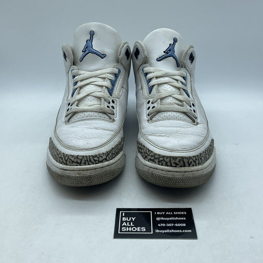 Size 12 - Jordan 3 Retro Mid UNC White Blue Grey Leather Suede (CT8532-104)