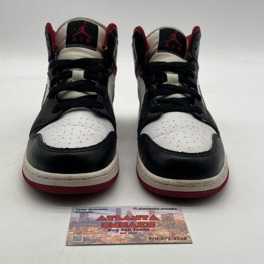 Size 5.5Y - Air Jordan 1 Mid Black Gym Red (DJ4695-122)