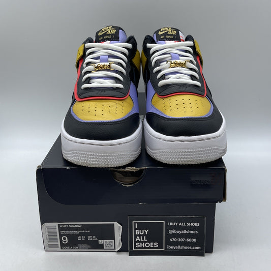 Size 9W - Nike Air Force 1 Shadow Dark Sulfur Black Yellow Leather (DO6114-700)