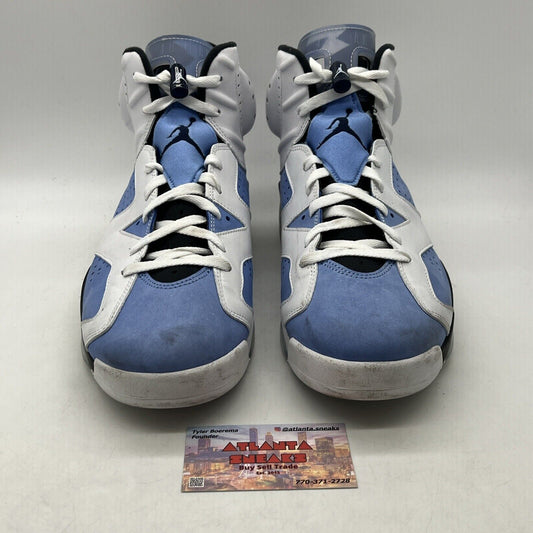 Size 14 - Jordan 6 Retro Mid UNC Home White Black Blue Suede (CT8529-410)