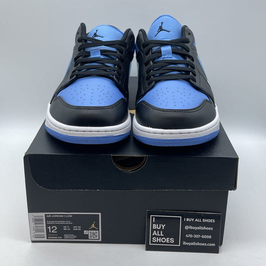 Size 12 - Air Jordan 1 Low University Blue Black Leather (553558-041)