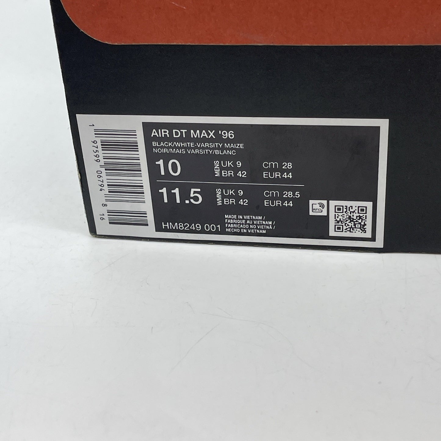 Size 10 - Air Dt Max ‘96 Black White 2024 Yellow Suede Leather (HM8249-001)