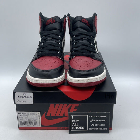 Size 5Y - Jordan 1 Retro OG High Bred Toe White Red Black Leather (575441-610)
