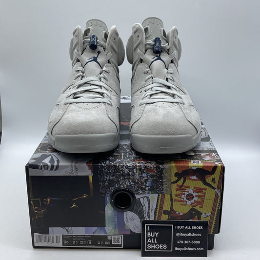Size 9.5 - Jordan 6 Retro Mid Georgetown Grey Blue Suede (CT8529-012)