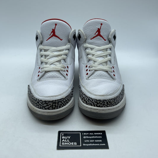 Size 10 - Jordan 3 Retro Hall of Fame 2018 Grey White Leather (136064-116)
