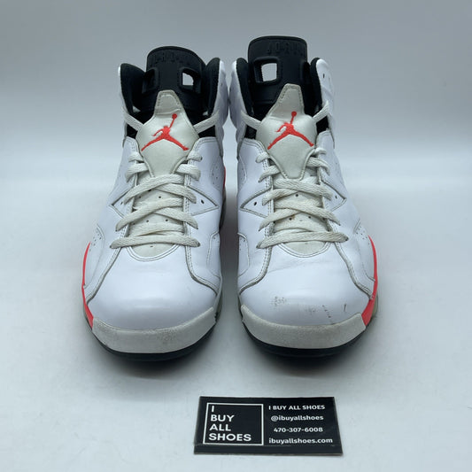 Size 12 - Air Jordan 6 Retro 2014 White Infrared Pink Leather (384664-123)