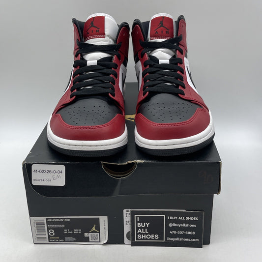 Size 8 - Air Jordan 1 Mid Chicago Black Toe 2020 (554724-069)