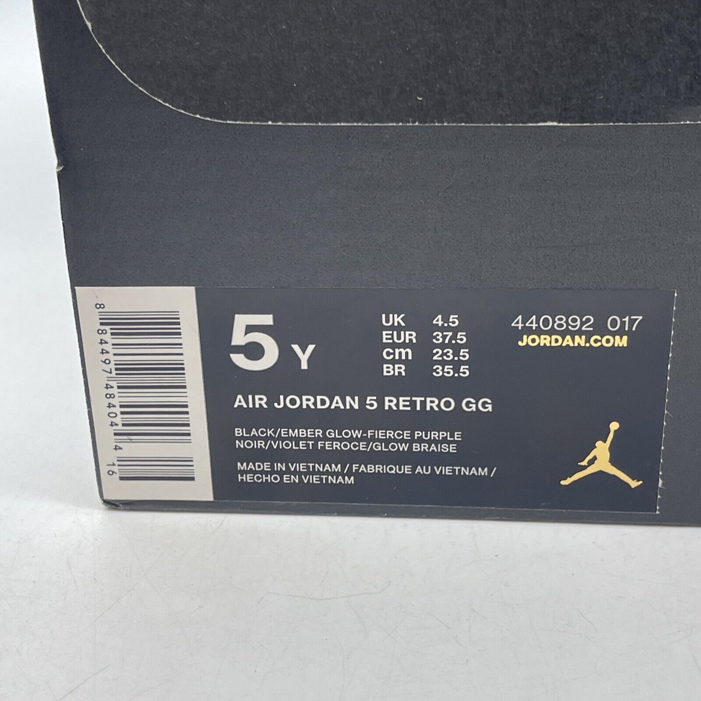Size 5Y - Air Jordan 5 Retro GG 'Raptors' Black Suede Purple Red (440892-017)