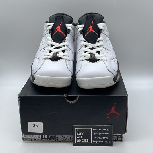 Size 10 - Air Jordan 6 Low White Infrared Black Leather (304401-123)