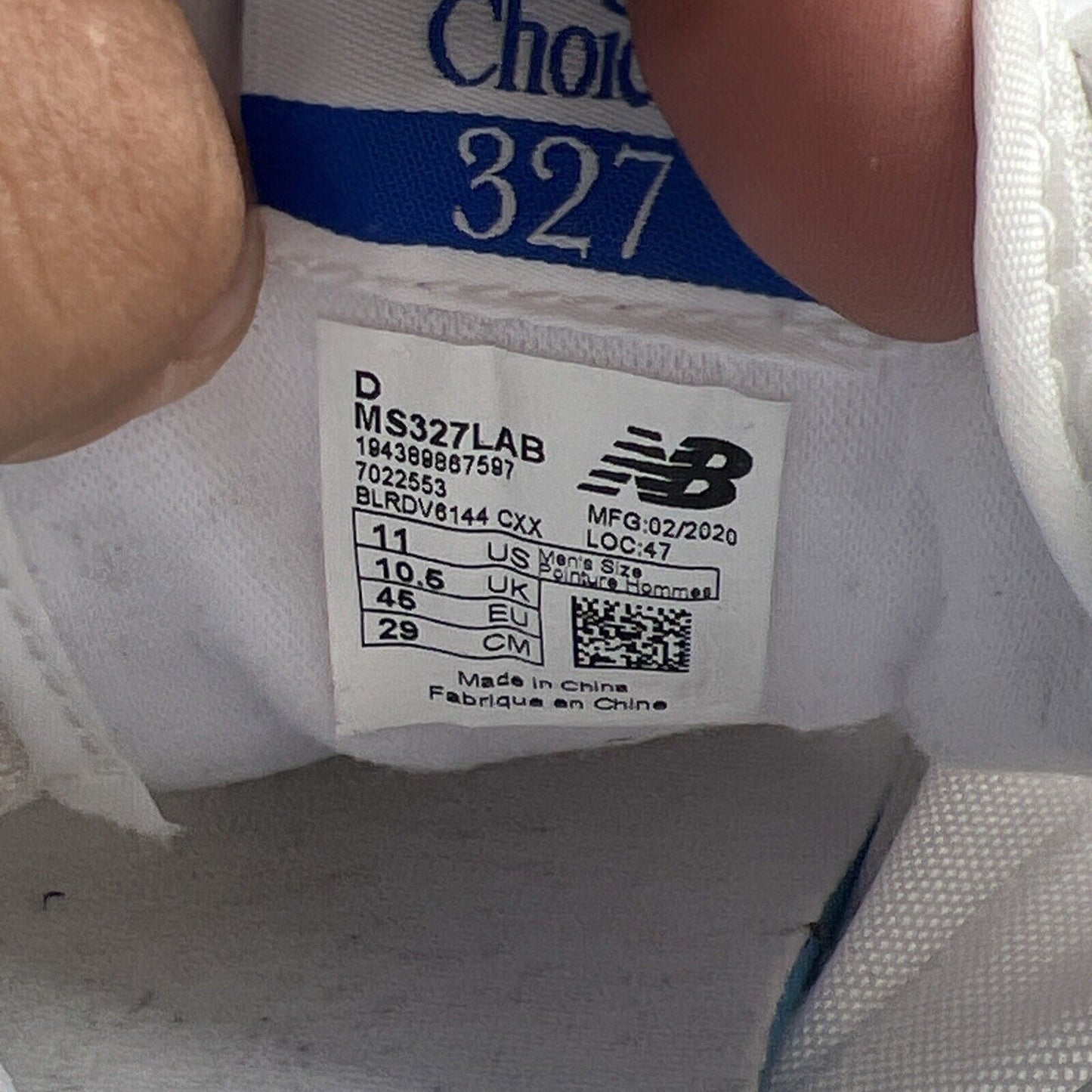 Size 11 - New Balance MS327LAB Men's Gray/White Logo Sneakers
