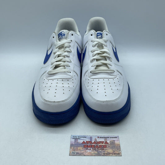 Size 12 - Nike Air Force 1 '07 Low White Royal Blue Leather (CK7663-103)