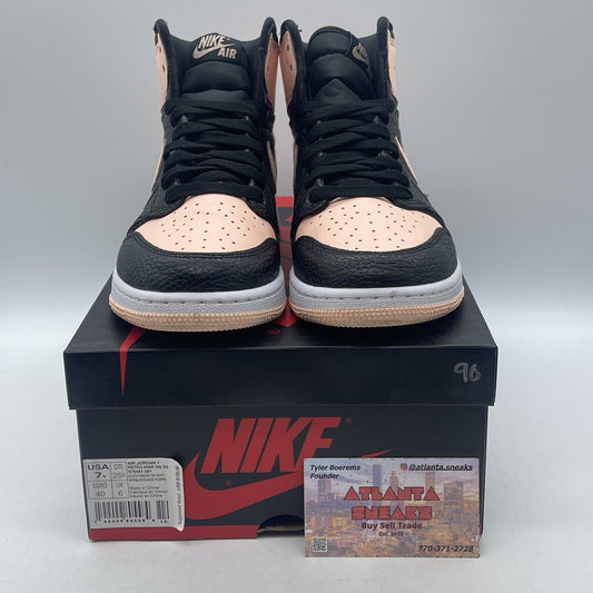 Size 7Y - Air Jordan 1 High Crimson Tint Pink Black Leather (575441-081)