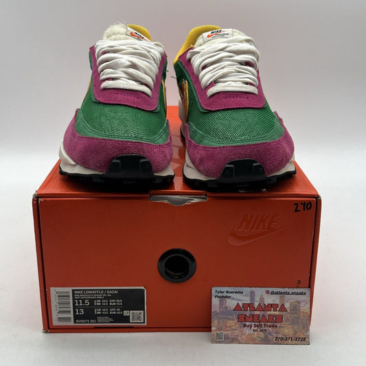 Size 11.5 - Nike sacai x LDWaffle Pine Green Yellow Suede Leather (BV0073-301)