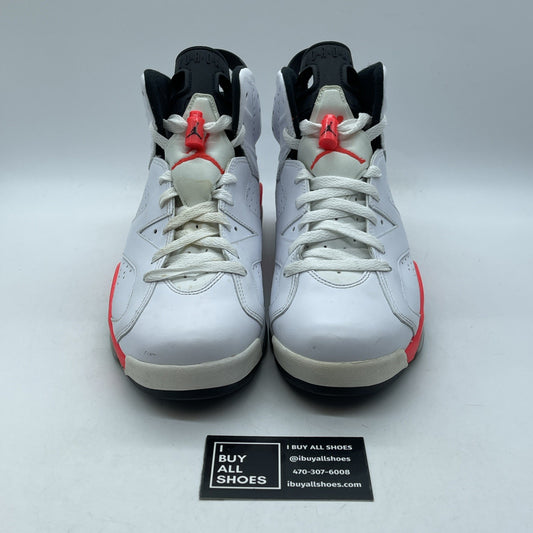 Size 9 - Air Jordan 6 Retro 'White Infrared' 2014 White Leather (384664-123)