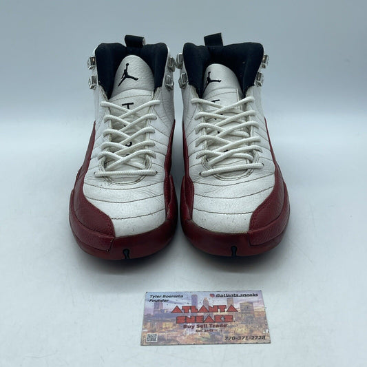 Size 5.5Y Air Jordan Retro 12 GS “Cherry” Red White Black Leather (153265-110)