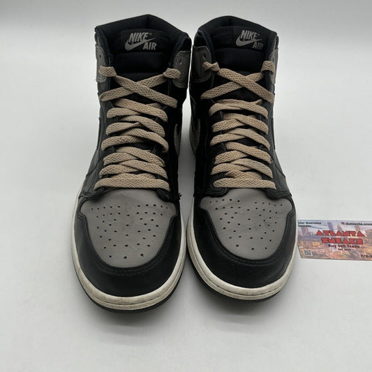 Size 11 - Jordan 1 Retro OG High Shadow Black Grey Premium Leather Cream Laces