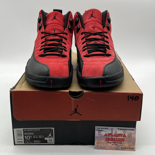 Size 10.5 - Jordan 12 Retro Reverse Flu Game 2020 Black Red Leather (CT8013-602)