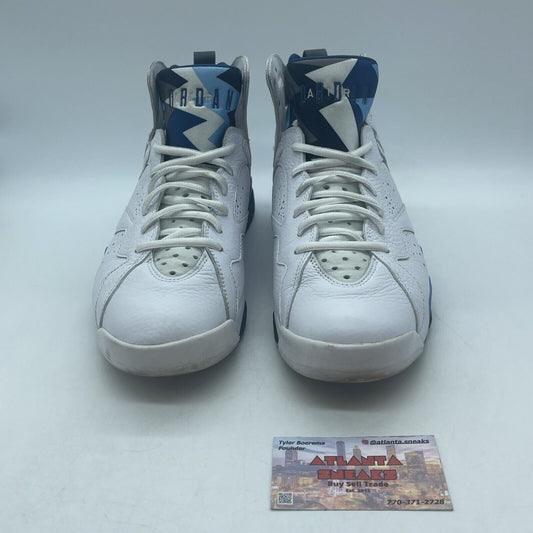 Size 9.5 - Air Jordan 7 Retro 2015 French Blue White Black Grey (304775-107)