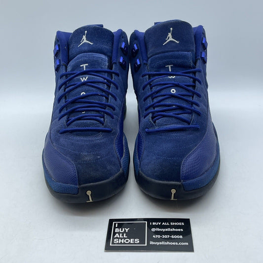 Size 10.5 - Air Jordan 12 Retro Deep Royal Blue Black White Suede (130690-400)
