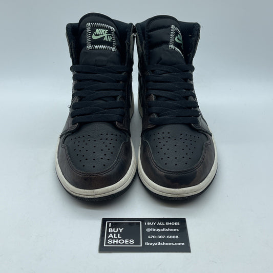 Size 7 - Air Jordan 1 Retro OG High Patina Black Grey Suede Leather (555088-033)